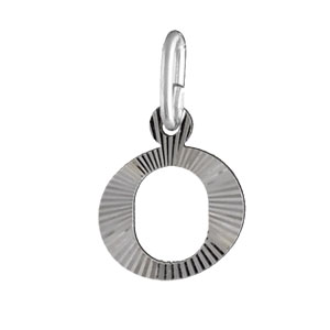 PENDENTIF ARGENT RHODIÉ INITIALE  O STRIEE