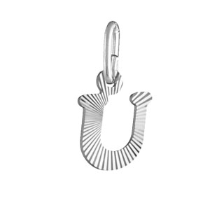 PENDENTIF ARGENT RHODIÉ INITIALE  U STRIEE