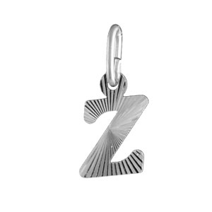 PENDENTIF ARGENT RHODIÉ INITIALE  Z STRIEE
