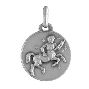 MEDAILLE ARGENT ZODIAQUE SAGITTAIRE VIEIL ARGENT