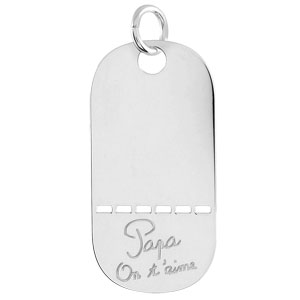PLAQUE GI ARGENT TROUEE PAPA ON T'AIME