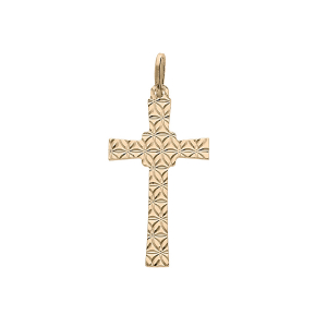 PENDENTIF ARGENT ET DORURE JAUNE CROIX DIAMANTÉ ETOILE