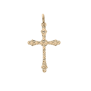 PENDENTIF ARGENT ET DORURE JAUNE CROIX DIAMANTÉ ETOILE