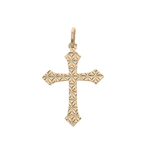PENDENTIF ARGENT ET DORURE JAUNE CROIX DIAMANTÉ ETOILE