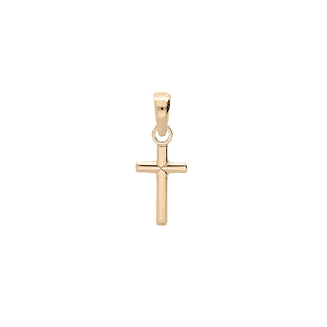 PENDENTIF ARGENT ET DORURE JAUNE PETITE CROIX PLATE