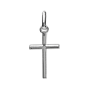 PENDENTIF ARGENT RHODIÉ MOYENNE CROIX FINE 18MM