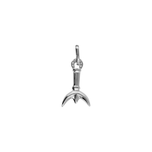 PENDENTIF ARGENT PLATINÉ PETIT MODELE TRIDENTITE CAMARGUAIS ET FER A CHEVAL DIM 15 X 10 MM