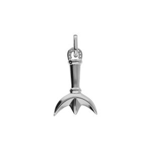 PENDENTIF ARGENT PLATINÉ GRAND MODELE TRIDENTITE CAMARGUAIS ET FER A CHEVAL  DIM 24 X 15 MM