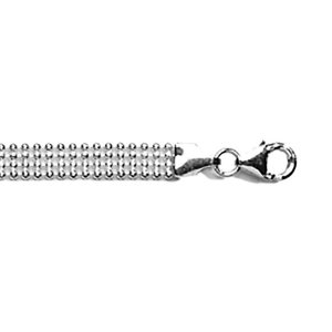BRACELET BOULES 4 RANGS ARGENT 18cm