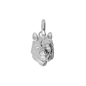 PENDENTIF ARGENT RHODIÉ LOUP 17X11MM