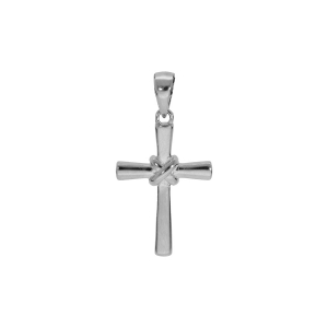 PENDENTIF ARGENT RHODIÉ CROIX 20X14MM