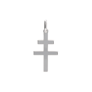 PENDENTIF CROIX DE LORRAINE ARGENT RHODIÉ