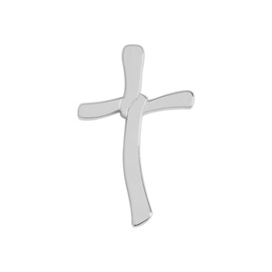 CROIX STYLISEE ARGENT RHODIÉ AVEC NOEUD