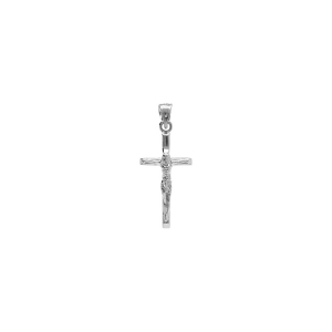 PENDENTIF ARGENT RHODIÉ JÉSUS SUR CROIX 20MM X 10MM