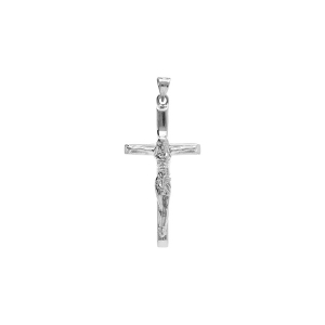 PENDENTIF ARGENT RHODIÉ  JÉSUS SUR CROIX 30MM X 15MM