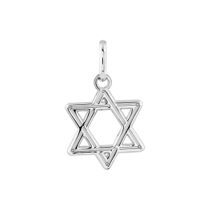 PENDENTIF ARGENT RHODIÉ ETOILE DE DAVID