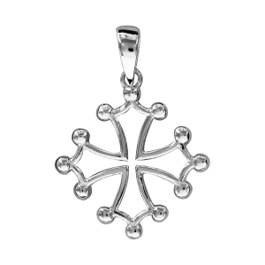PENDENTIF ARGENT RHODIÉ CROIX OCCITANE PETITE