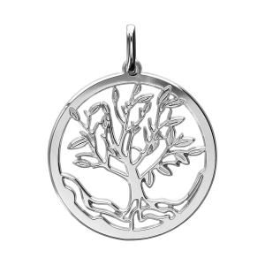 PENDENTIF ARGENT RHODIÉ ARBRE DE VIE 25MM