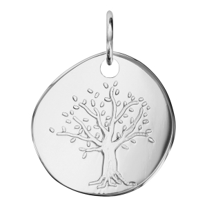 PENDENTIF ARGENT GALET ARBRE DE VIE
