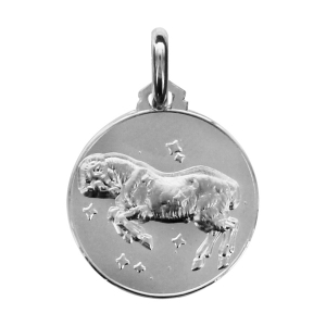 MEDAILLE ARGENT RHODIÉ ZODIAQUE BELIER