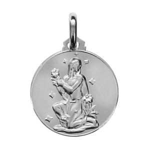 MEDAILLE ARGENT RHODIÉ ZODIAQUE VIERGE
