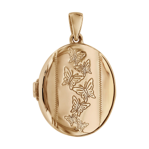 PENDENTIF CASSOLETTE OVALE MOTIF PAPILLON 20MM ARGENT ET DORURE JAUNE (1 OU 2 PHOTOS DROITE ET GAUCHE)