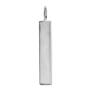PENDENTIF ARGENT PLAQUE RECTANGULAIRE VERTICALE 7MM A GRAVER