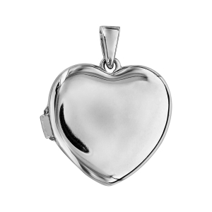 PENDENTIF CASSOLETTE COEUR 20MM ARGENT RHODIÉ VIERGE A GRAVER (1 OU 2 PHOTOS DROITE ET GAUCHE)