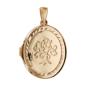 PENDENTIF CASSOLETTE OVALE AVEC ARBRE DE VIE 20MM ARGENT ET DORURE JAUNE  (1 OU 2 PHOTOS DROITE ET GAUCHE)