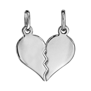 PENDENTIF ARGENT RHODIÉ COEUR A PARTAGER