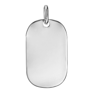 PLAQUE GI PRESTIGE ARGENT GRAND MODELE 20x33MM PANS ARRONDIS