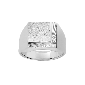 CHEVALIERE ARGENT CARRÉE DIAMANTEE