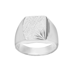 CHEVALIERE TONNEAU DIAMANTEE ARGENT