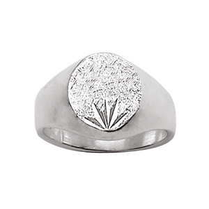 CHEVALIERE OVALE ETOILE ARGENT