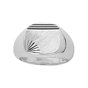 CHEVALIERE ARGENT GRAND PLATEAU OVALE DIAMANTEE DROIT ET ETOILE