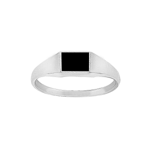 CHEVALIERE ARGENT 7 x 5MM  ONYX IMITATION