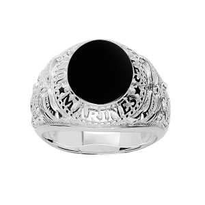 CHEVALIERE UNITED STATES MARINES + ONYX IMITATION