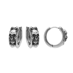 CRÉOLES ACIER AVEC TETE DE MORT