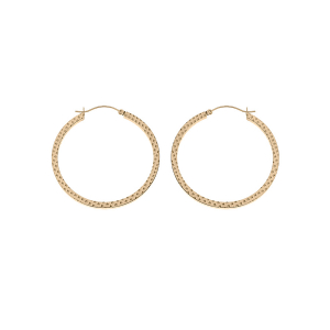 CRÉOLES ACIER ET PVD JAUNE FIL CARRÉ 55MM MARTELÉE