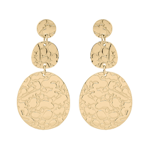 BOUCLES D'OREILLES TIGE ACIER ET PVD DORÉ EMBOSSÉ