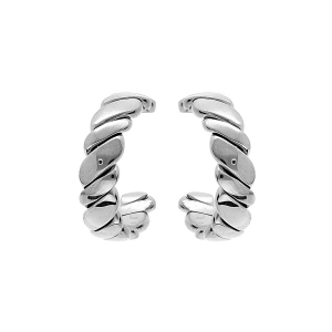 BOUCLES D'OREILLES TIGE ACIER CRÉOLES STRIEES 20MM