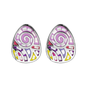 BOUCLES D'OREILLES TIGE ACIER STELLA MIA RÉSINE ET NACRE