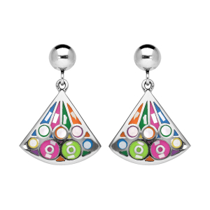 BOUCLES D'OREILLES TIGE ACIER PENDANTE FORME EVENTAIL STELLA MIA RÉSINE ET NACRE