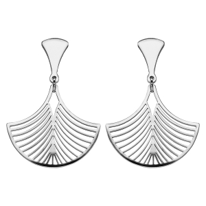 BOUCLES D'OREILLES TIGE ACIER PLUME DE PAONS