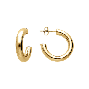 CRÉOLES ACIER ET PVD DORÉ TUBE 5MM   25 MM DE DIAM