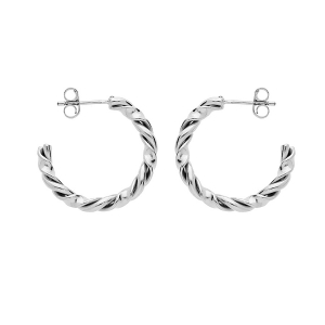 CRÉOLES ACIER TIGE TORSADE 24MM