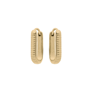 CRÉOLES ACIER ET PVD DORÉ ARTICULÉE RECTANGULAIRE 12X17MM