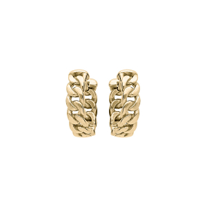 CRÉOLES ACIER ET PVD DORÉ MAILLES 15MM