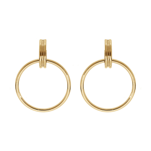 CRÉOLES ACIER PVD JAUNE DOUBLE 29 MM DE DIAM