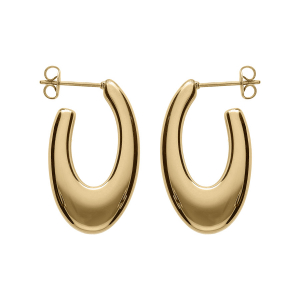 CRÉOLES ACIER DORÉ JAUNE FORME OVALE